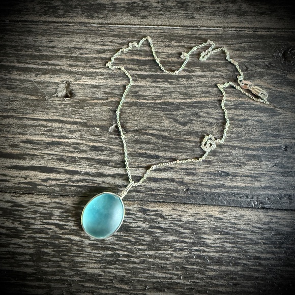 Seaglass and Sterling Silver Necklace - Picture 2 of 8
